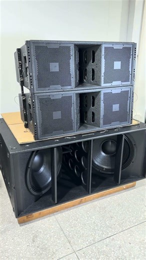 Dual 12-inch line arrays + dual 21-inch subwoofers, absolutely stunning