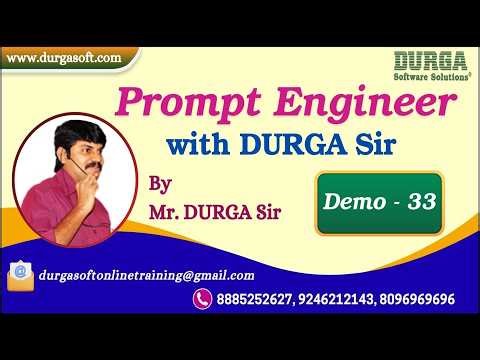 Prompt Engineer with DURGA Sir tutorials || Demo - 33 || by Mr. DURGA Sir On 08-03-2026 @7PM (IST)