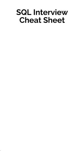 🚀 SQL Interview Cheat Sheet #sql