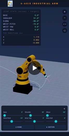 Built a simple 3D robot arm control simulator for my Android phone. The current robot arm is made with basic coded shapes like cylinders, rectangles, and spheres, but it helped me understand joint… | Taras Polishchuk