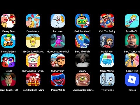 Roblox,Freaky Stan,Poppy Playtime 4,Granny,Stumble Guys,Heroes,Scary Teacher Prankster,Hide Ball
