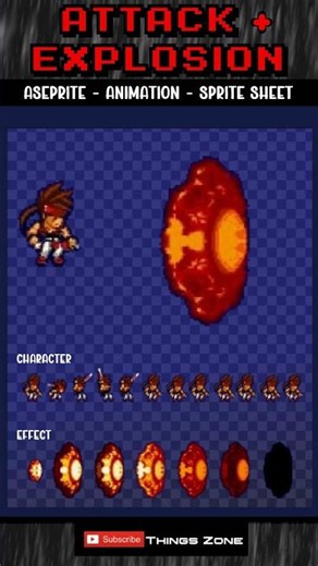 Pixel Art: How to Draw Character Animation + Explosion Effect in Seconds! #PixelArt #tips #gamedev