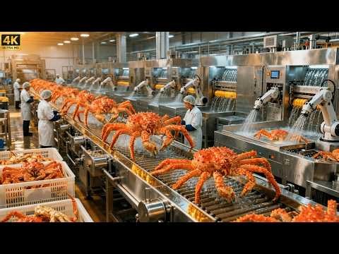 Harvesting and Processing Millions of Giant King Crabs per Day | 4K resolution