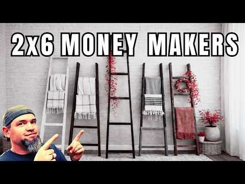 DIY Decorative Ladders Project that Sells : 2x6 lumber material only!