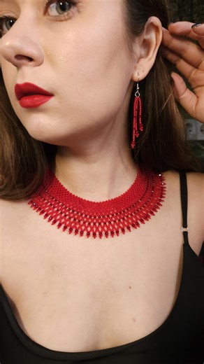 Sparkling Red Necklace and Earring Set – Party & Evening Gift Jewelry - Etsy