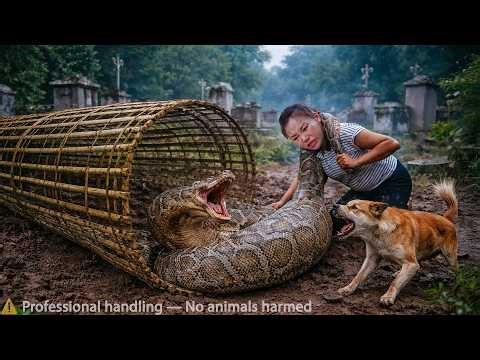 72 HOURS trapped with a GIANT PYTHON – Giant Python Attacks a Girl in the Cemetery