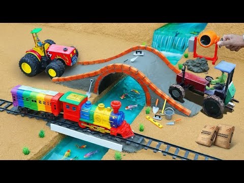 diy mini tractor using bricks and making overhead bridge construction ‪@AdgeCreator‬ #2