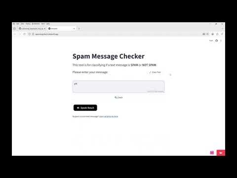 Accessible Spam Message Classifier