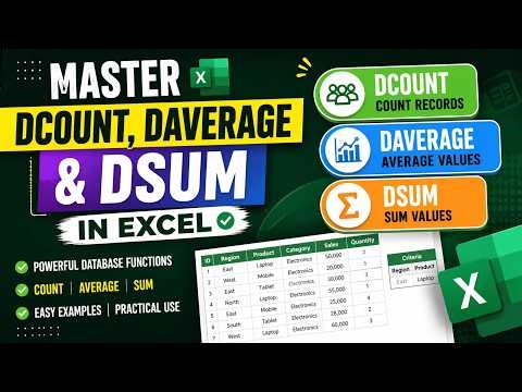 Excel Database Functions Made Easy | DCOUNT, DAVERAGE, DSUM