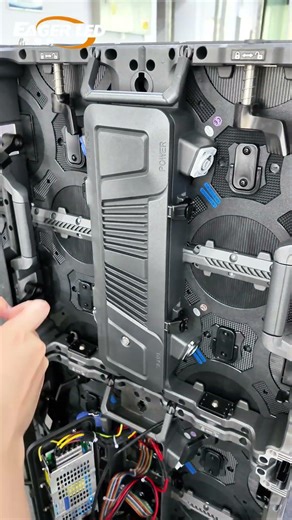 Installing this LED screen takes less than 30 seconds.#ledmodule #ledwall #eagerled #indoorledscreen