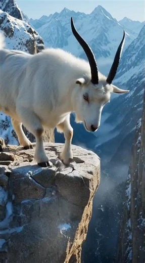 Mountain Goat Escapes Deadly Cliff Collapse 😱