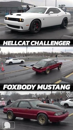 Hellcat Challenger vs Foxbody Mustang… This Got Wild #hellcat #mustang