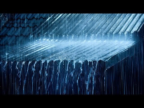 Fall Asleep Quickly with Thunderstorm Sounds ⚡ Heavy Rain & Loud Thunder Hitting Tin Roof All Night