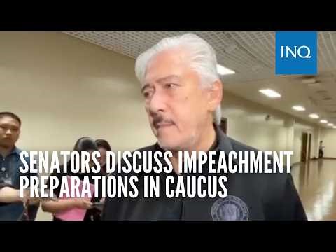 Senators discuss impeachment preparations in caucus