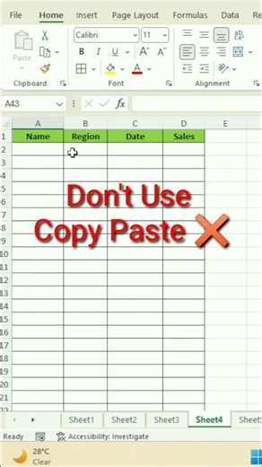❌ Stop Copy Paste ‼️ Combine Multiple Sheets Instantly #Shorts #Excel #ExcelTips #ShortsFeed