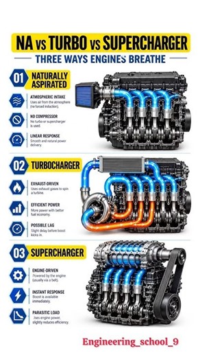 Naturally Aspirated vs Turbo vs Supercharger 🔥 | Engine Working Explained ⚙️✅