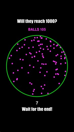 1000 balls experiment gets chaotic #simulation #shorts