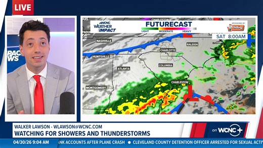 Watching for showers and thunderstorms Thursday morning