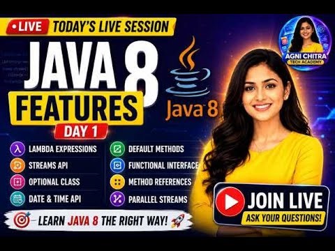 🔴 Java 8 Features Explained | Day 1 Live | Lambda Expressions & Streams API 🔥