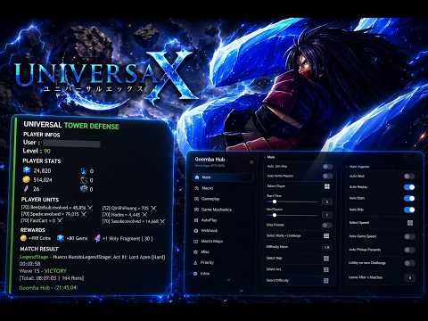 universal tower defense script Free (auto play, auto pick cards) by goomba hub