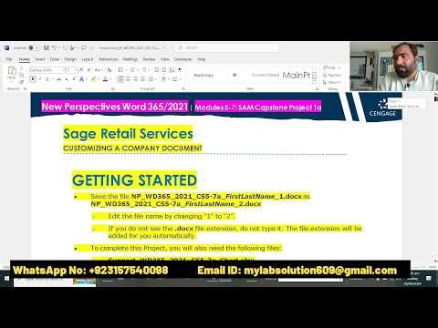 New Perspectives Word 365/2021 Modules 5-7 SAM Capstone Project 1a | Sage Retail Services
