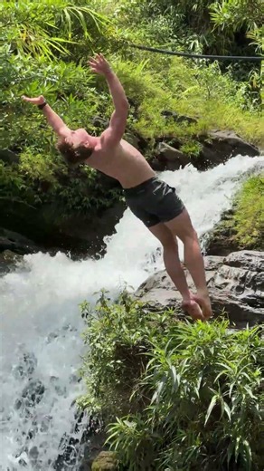 Just jump, girl! Don't be afraid! #waterfall #jump #girl