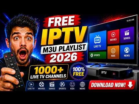 FREE IPTV M3U Playlist 2026 | 1000+ Live TV Channels Any Device