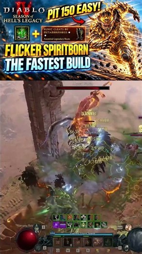 🔥The STINGER FLICKER SPIRITBORN Build Is BROKEN: EASY PIT 150 | Diablo 4 Season 15