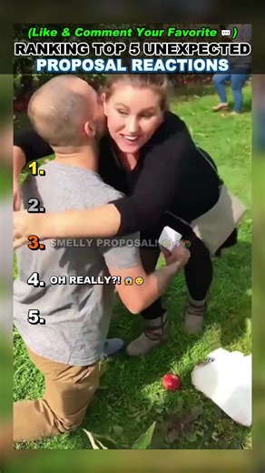 Ranking The Top 5 Unexpected Proposal Reactions 😂😱💍 #funnyranking #couple #viral