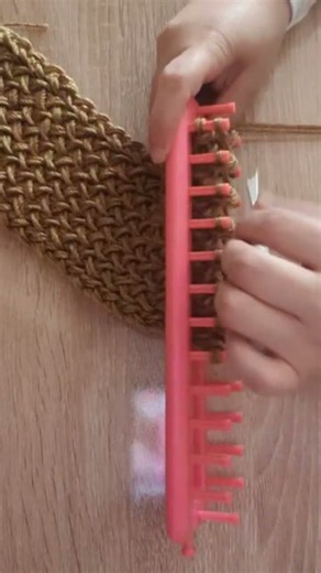 النول المستطيل #knitting #crochet #scarf
