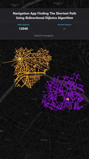 🚀 Bidirectional Dijkstra Algorithm | How Google Maps Finds Routes