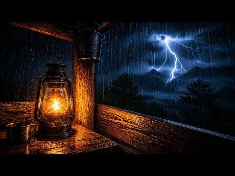 Thunderstorm at Watchtower with Lantern | Heavy Rain & Lightning Sounds (2 Hours 44 Minutes)