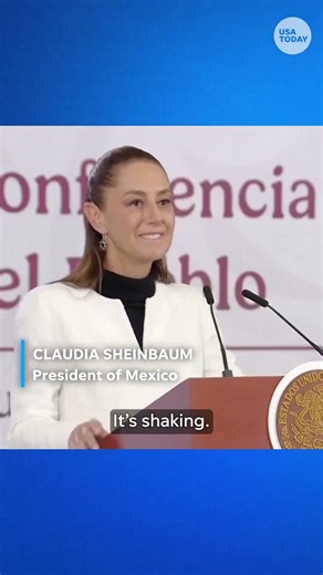See moment earthquake rattles Mexico City press conference