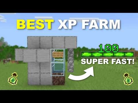 NEW EASIEST XP FARM in Minecraft Bedrock 1.21/26.1+! (No Trident)