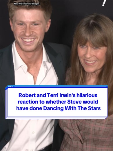 Robert and Terri Irwin's hilarious reaction to whether Steve would have done Dancing With The Stars ⭐️#yahooaustralia #entertainment #robertirwin #steveirwin