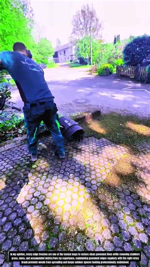 Perfect Edge Cleaning! This Rotary Brush Restores Pavement Fast