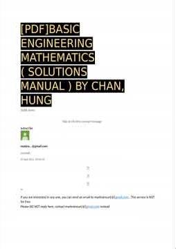 Solutions Manual For Basic Engineering MathemATIcs By Chan Hung Latest 2025 2026 Edition