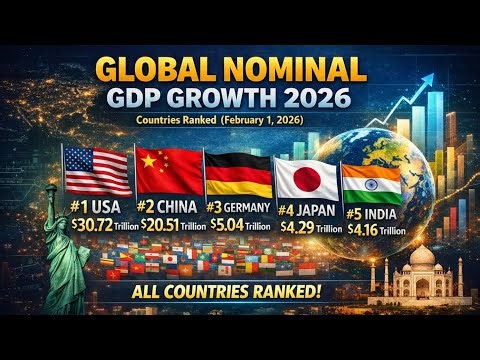 📈 Global Nominal GDP Growth 2026 | Countries Ranked (February 1, 2026)