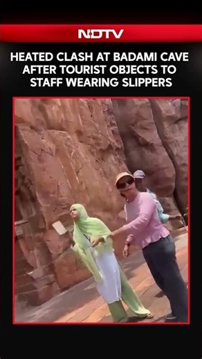 Heated Clash At Karnataka's Badami Cave Temples After Tourist Objects To Staff Wearing Slippers
