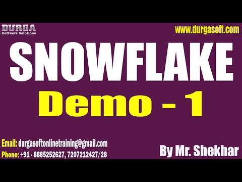 SNOWFLAKE tutorials || Demo - 1 || by Mr. Shekhar On 18-02-2026 @7AM (IST)