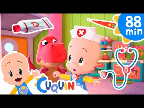 The Little Dinosaur is Sick 🦖🤒 and more Nursery Rhymes by Cleo and Cuquin | Children Songs