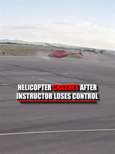 WATCH: Shocking new video shows a helicopter lose control and crash onto a Utah airport taxiway. The Bell 206 bounces on impact before becoming airborne again, spinning to the right and slamming back into the ground. The tailboom and main rotor system separate during the crash, and both people on board suffer minor injuries. The NTSB says the instructor lost control while reaching across the cockpit to adjust the engine governor during the hover. Investigators found no mechanical malfunction or 