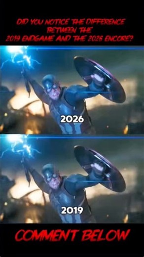 Did you notice the difference between the 2019 Endgame and the 2026 Encore? #marvel #mcu #avengers