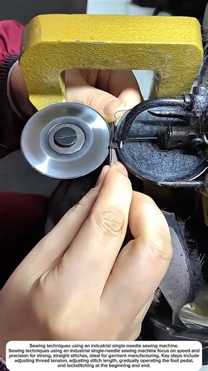 Techniques for sewing clothes using an industrial single needle sewing machine #shorts
