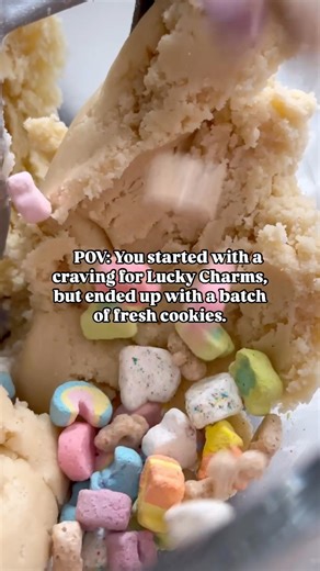 These soft sugar cookies are loaded with real Lucky Charms cereal for a fun, colorful surprise in every bite. 🍀✨ They’re chewy, sweet, and basically St. Patrick’s Day in cookie form.🌈 Who knew a simple bowl of cereal could turn into cookies this good? Recipe link in comments! Cooking with Karli lucky charms cookies | st patricks day treats | sugar cookies recipe | cereal cookies | festive desserts | holiday baking | fun baking recipes | easy cookie recipe | bake from scratch | Cooking with Kar