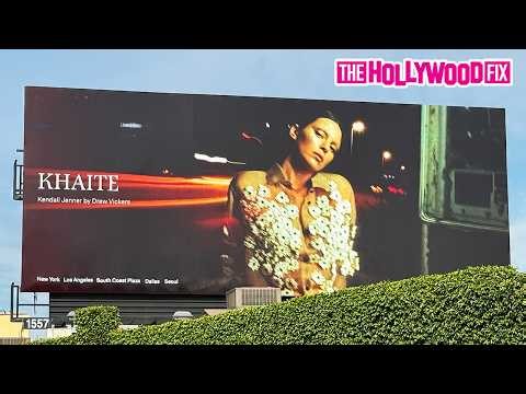 Kendall Jenner Models For Khaite On A New Billboard Spotted Above Melrose Place In West Hollywood CA