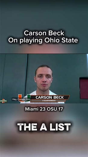 @Miami Hurricanes Carson Beck on playing against @Ohio State Football in the cotton bowl #carsonbeck #miamihurricanes #ohiostate #cottonbowl #collegefootball