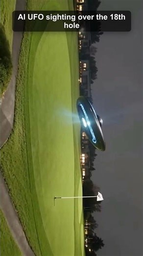 AI UFO sighting over the 18th hole #golf #golfswing #golfcourses