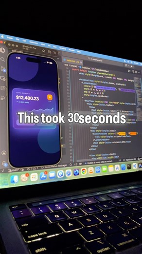 React Native Crypto Wallet UI in 30 Seconds ⚡