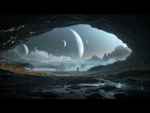 Alien Rain Shelter Under Three Moons 🌧️🌌 | Cosmic Cave Ambience